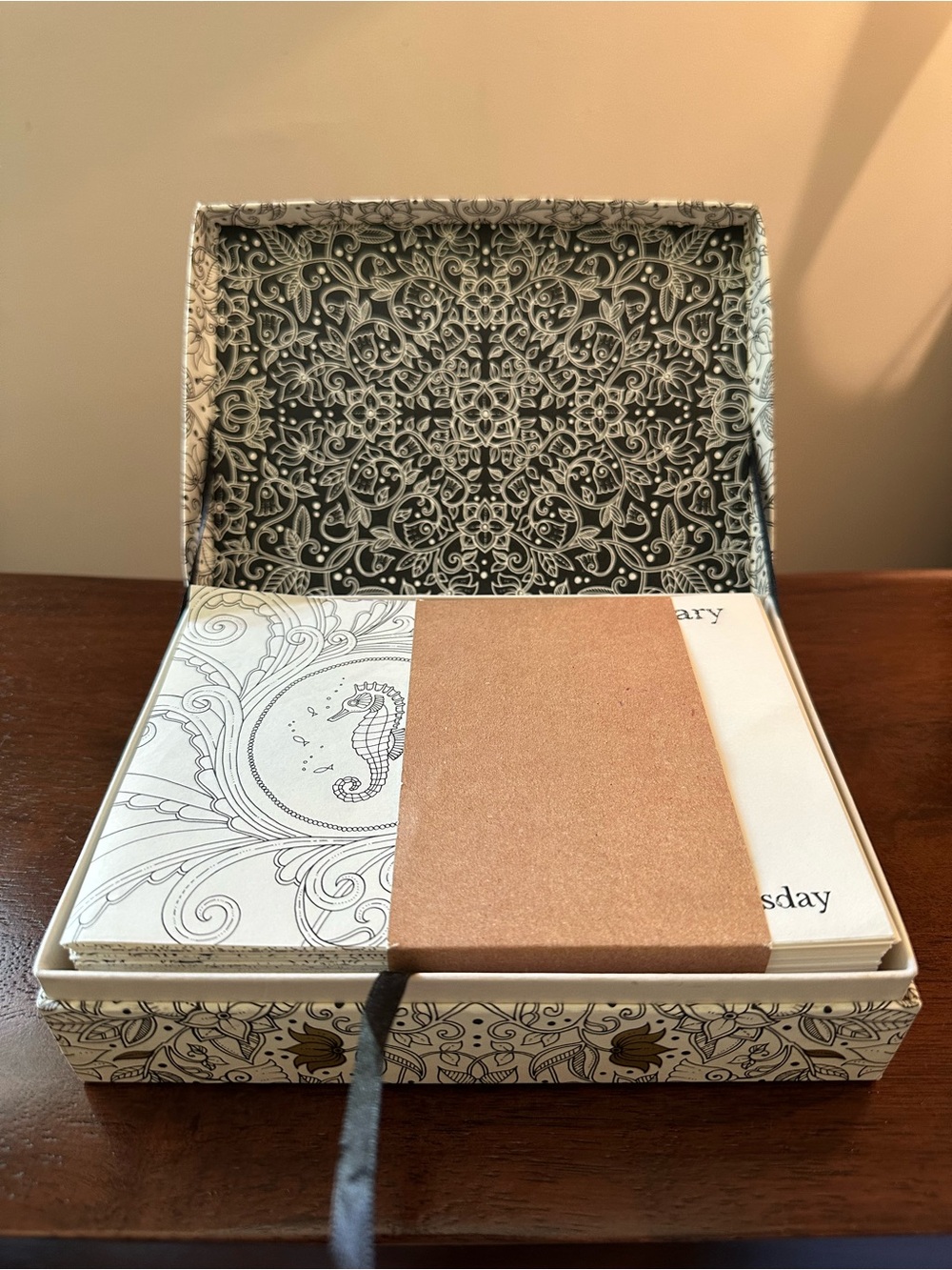 Adult coloring sheets • calendar sheets • comes in a nice box